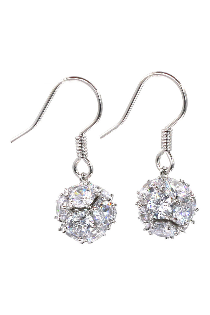 mini crystal ball necklace earrings set