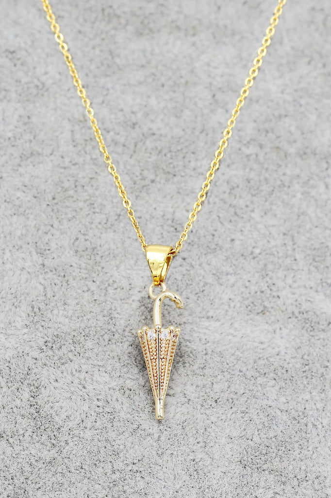 elegant umbrella crystal pendant necklace