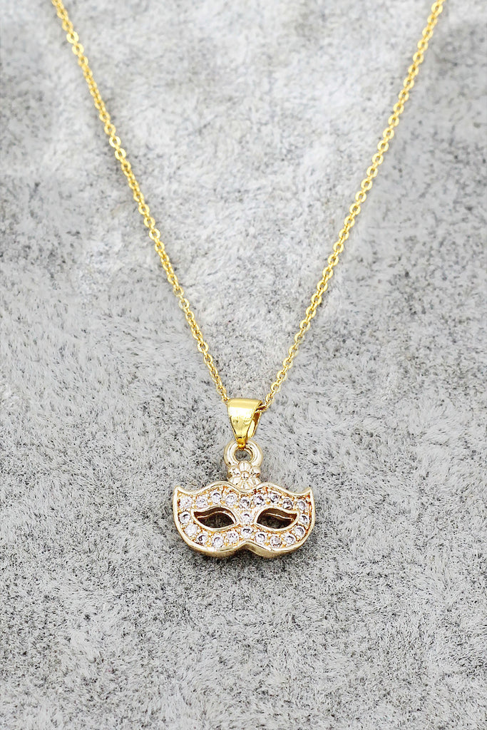 elegant mini mask crystal necklace