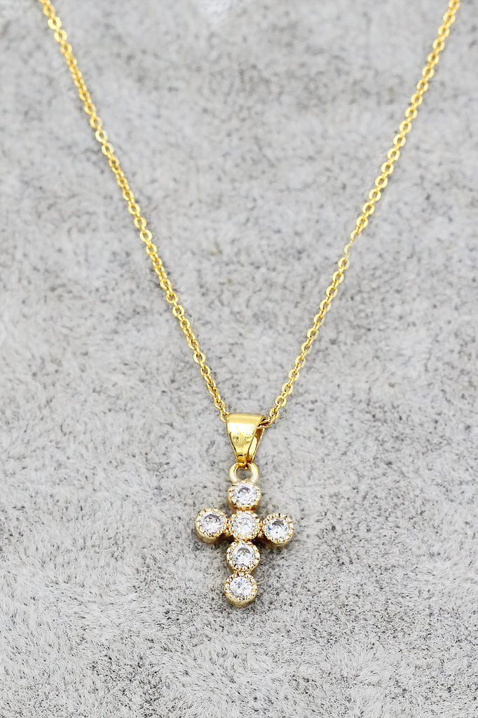 fashion mini cross crystal necklace