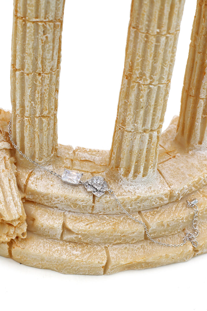 delicate crystal rose bracelet