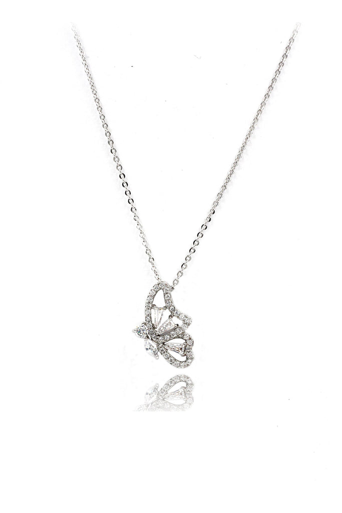 exquisite butterfly crystal necklace ring set