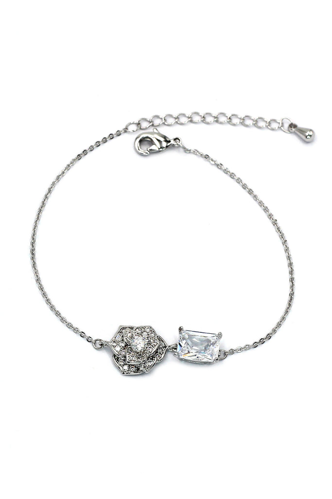 delicate crystal rose bracelet