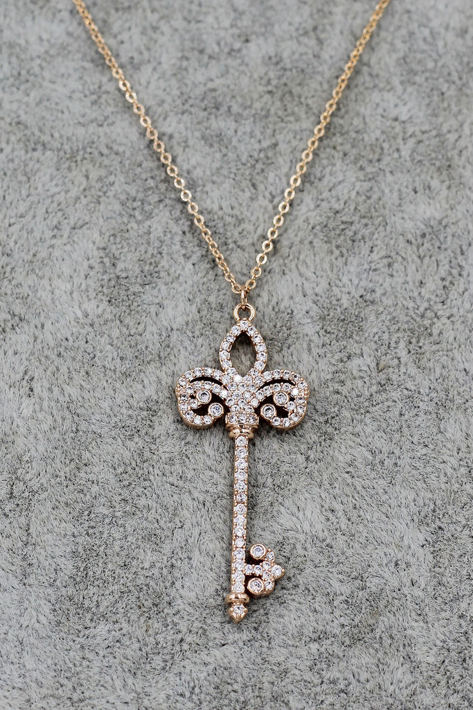 full crystal key necklace