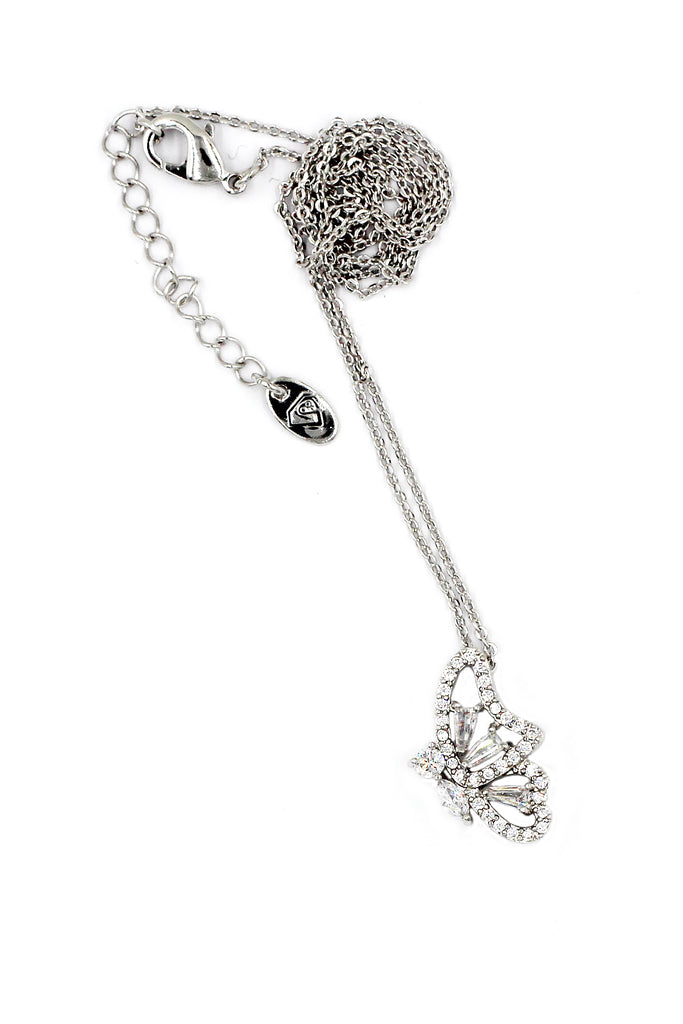 delicate butterfly crystal necklace