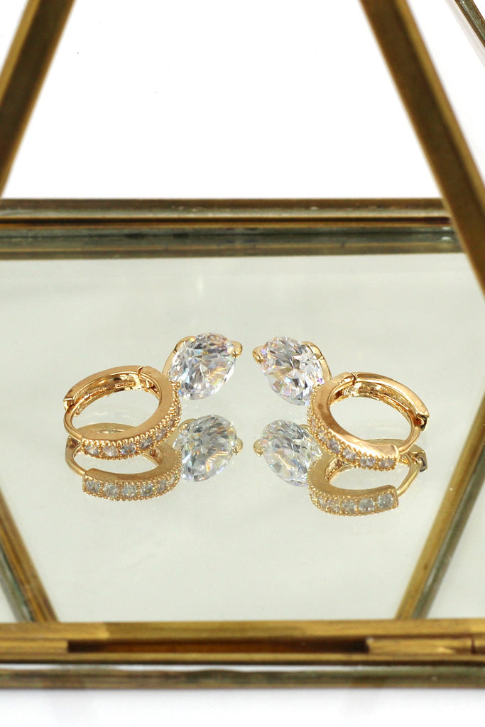 fashion rose gold crystal earrings necklace set