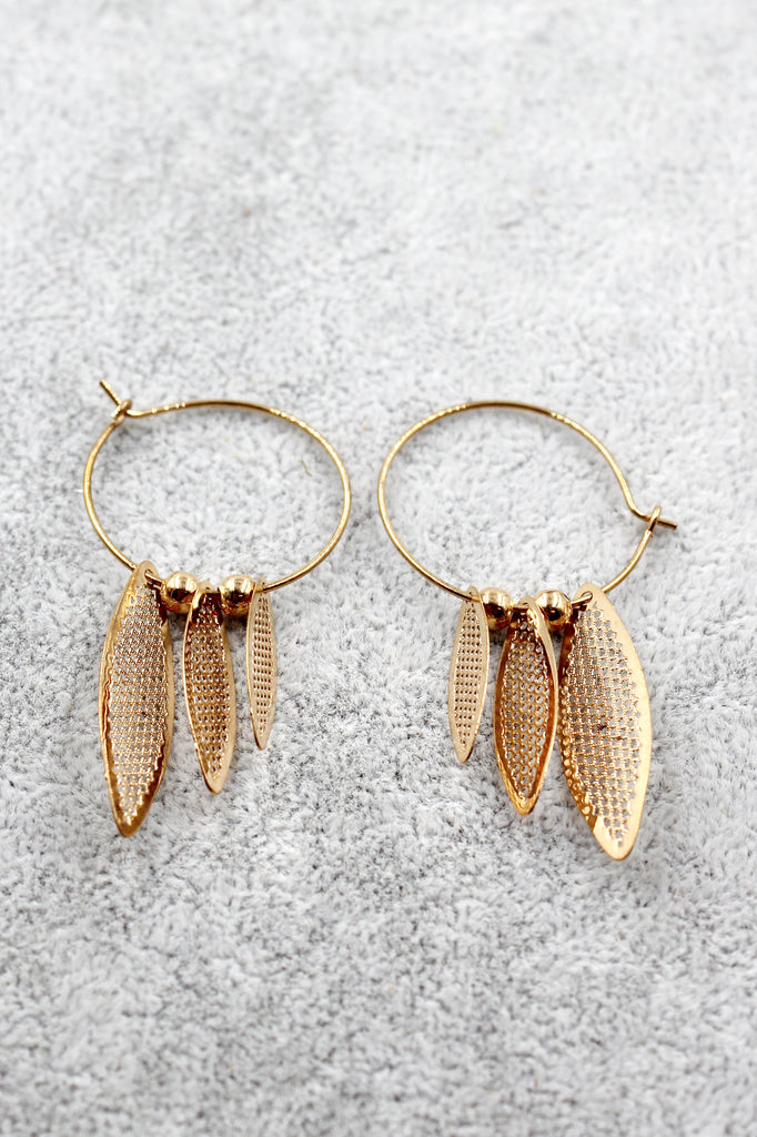 elegant openwork leaf earrings