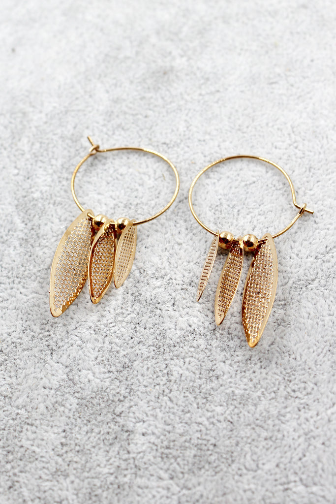 elegant openwork leaf earrings