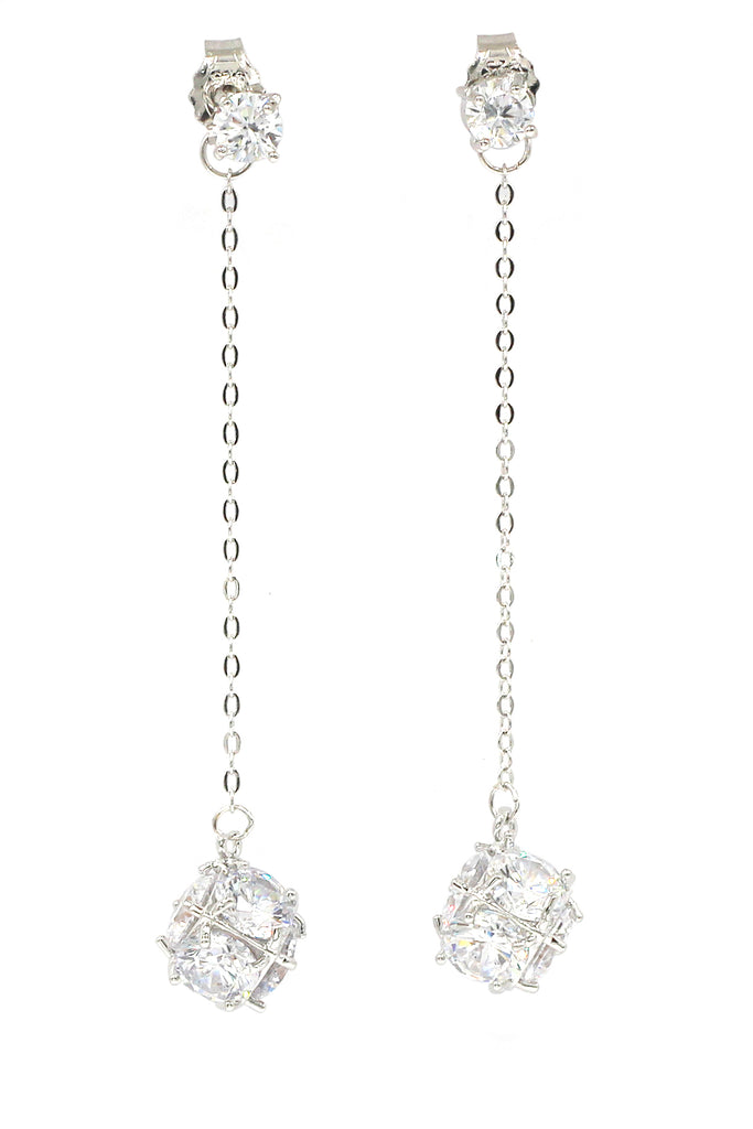 long section tassel crystal ball earrings