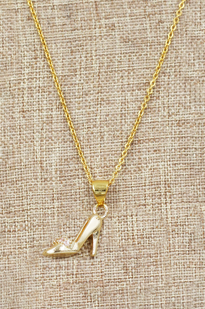 fashion crystal shoes pendant necklace