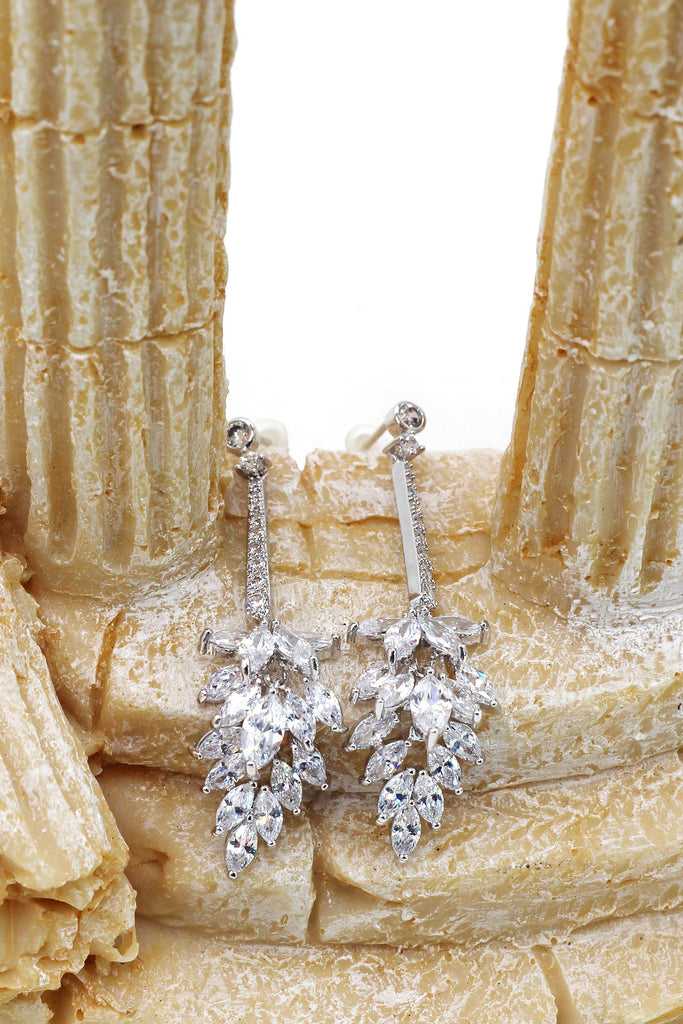fashion crystal tassel silver necklace earring set