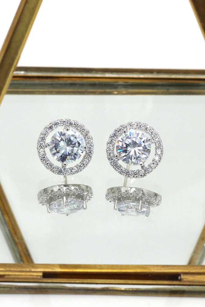 simple crystal earrings necklace set