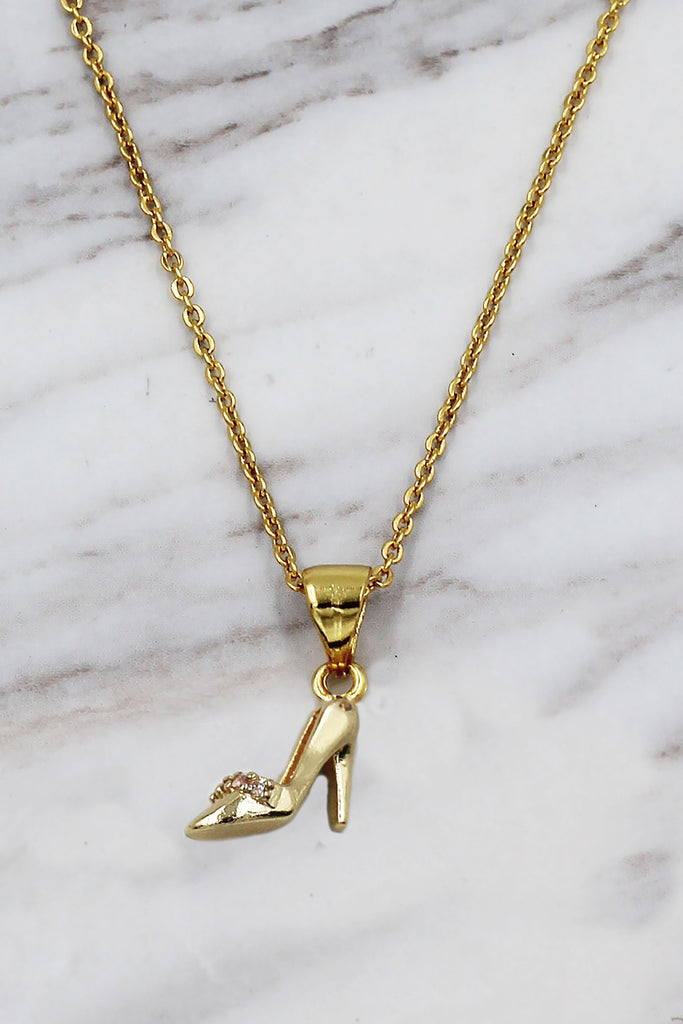 fashion crystal shoes pendant necklace