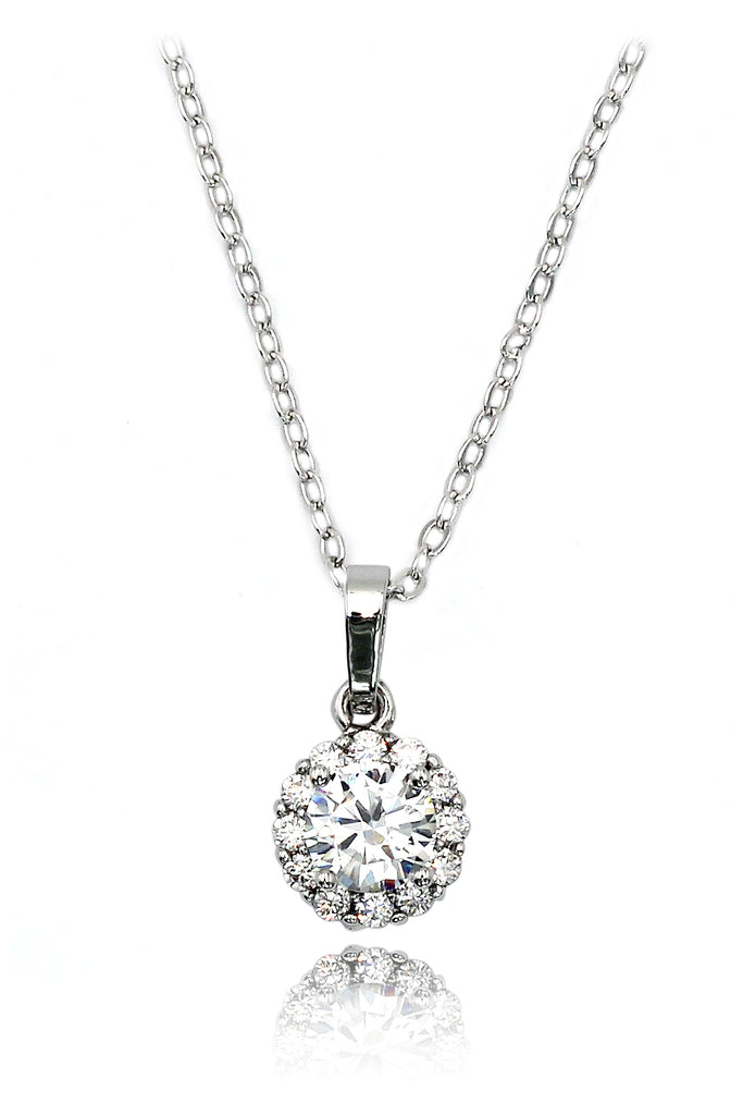 shining cabinet micro crystal silver necklace