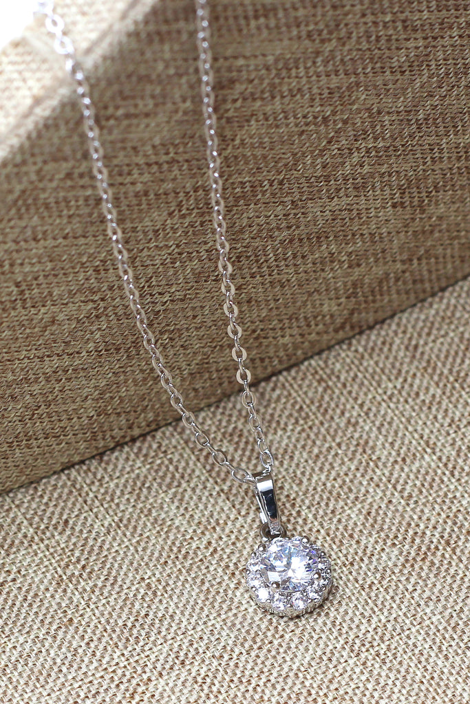shining cabinet micro crystal silver necklace