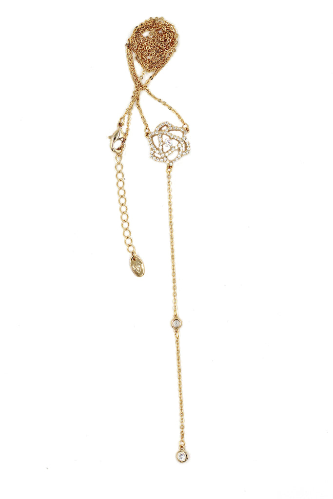 elegant golden rose necklace