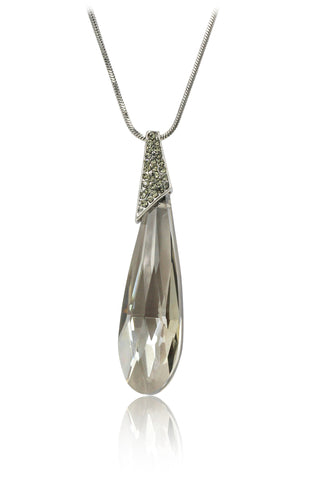 fashion pendant gray water drop crystal necklace