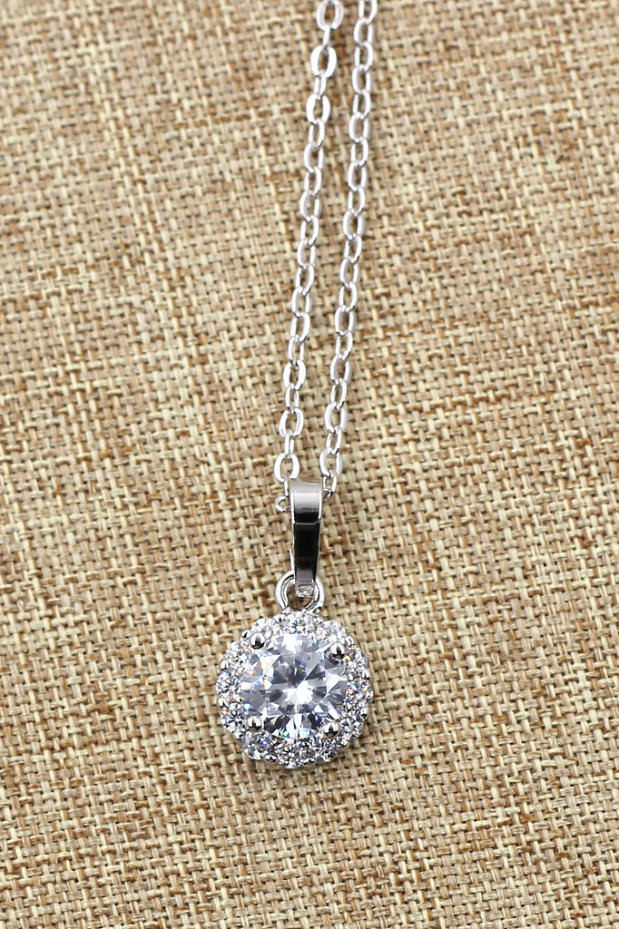shining cabinet micro crystal silver necklace
