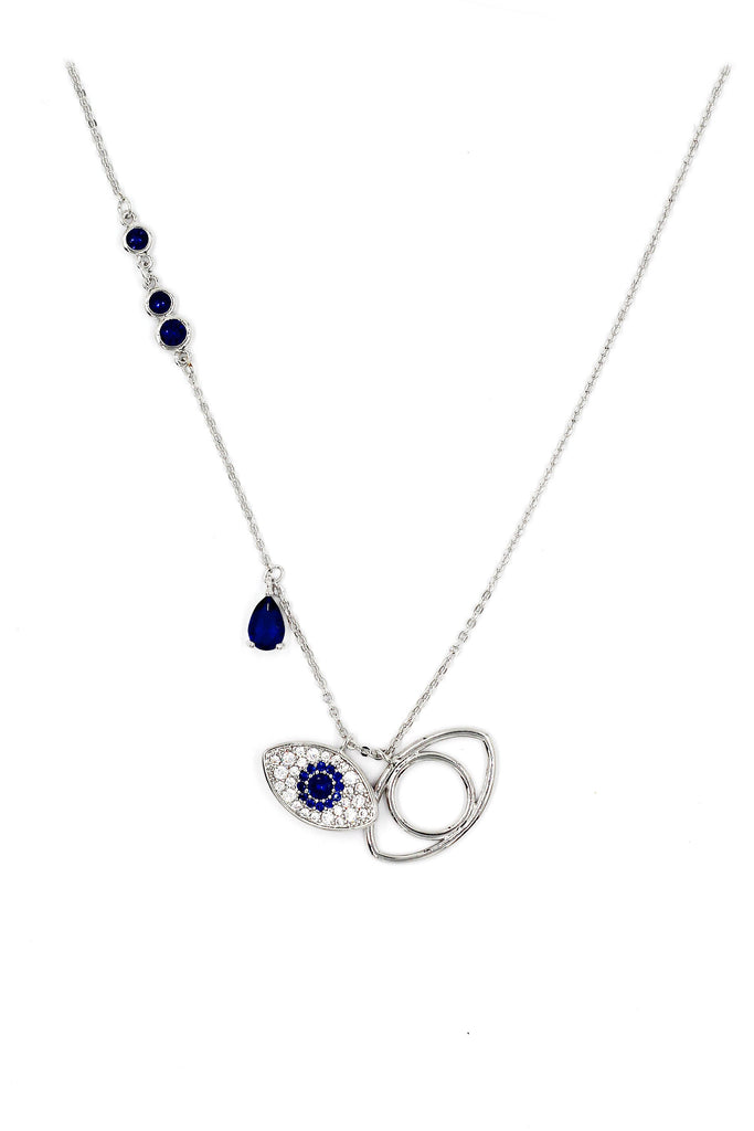 devil's eye crystal earrings necklace set