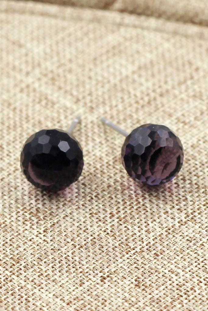 single crystal ball earrings