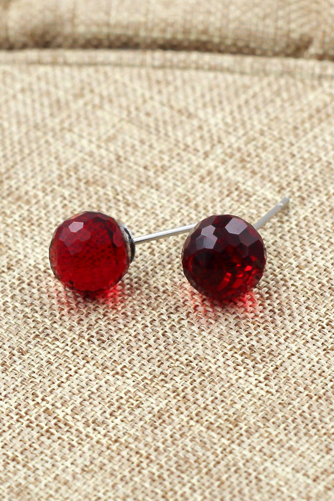 single crystal ball earrings