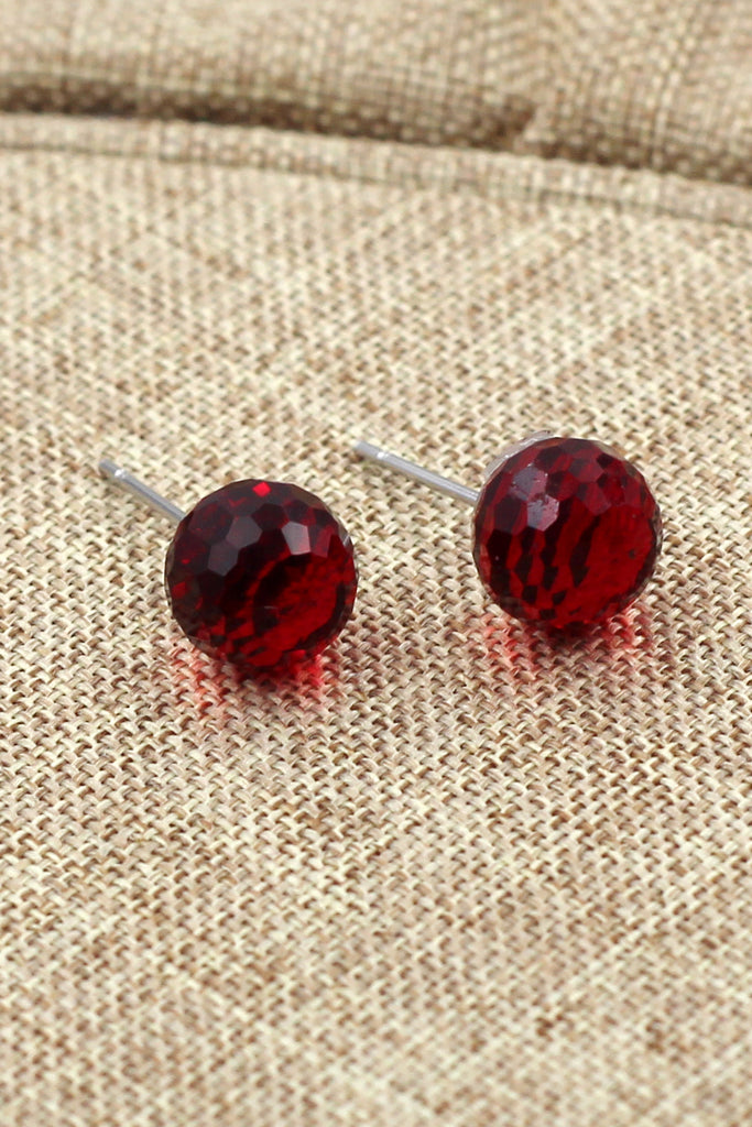 single crystal ball earrings