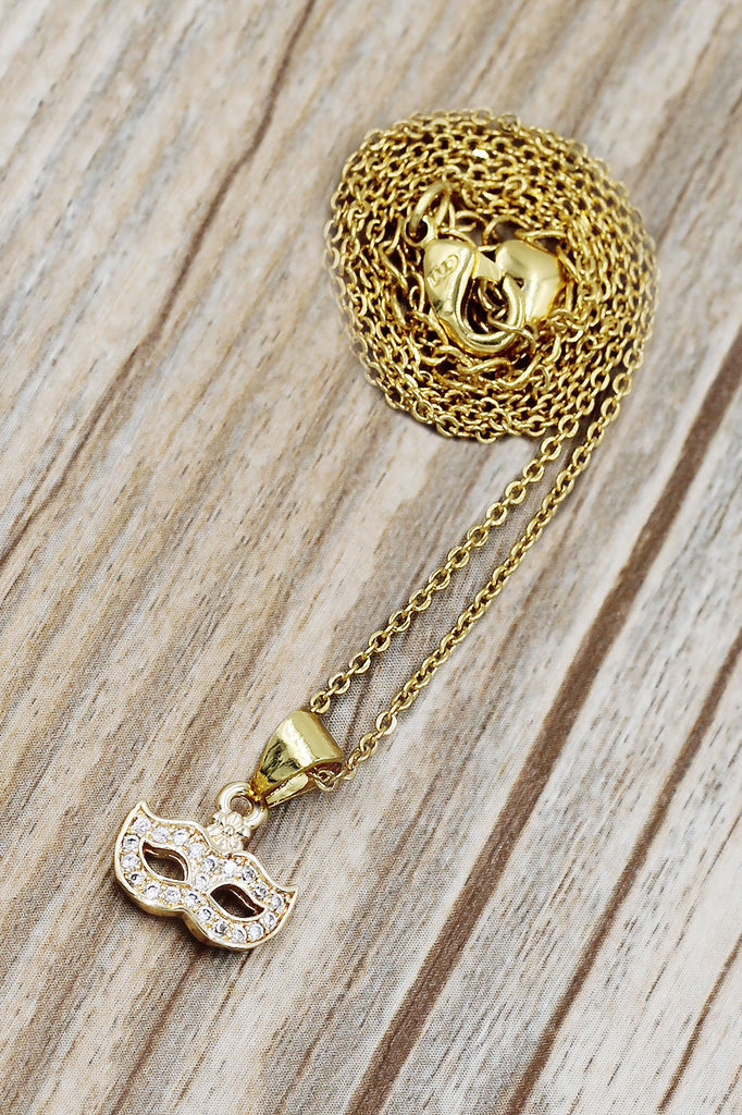 elegant mini mask crystal necklace