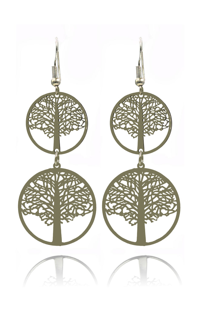 Temperament hollow tree earrings