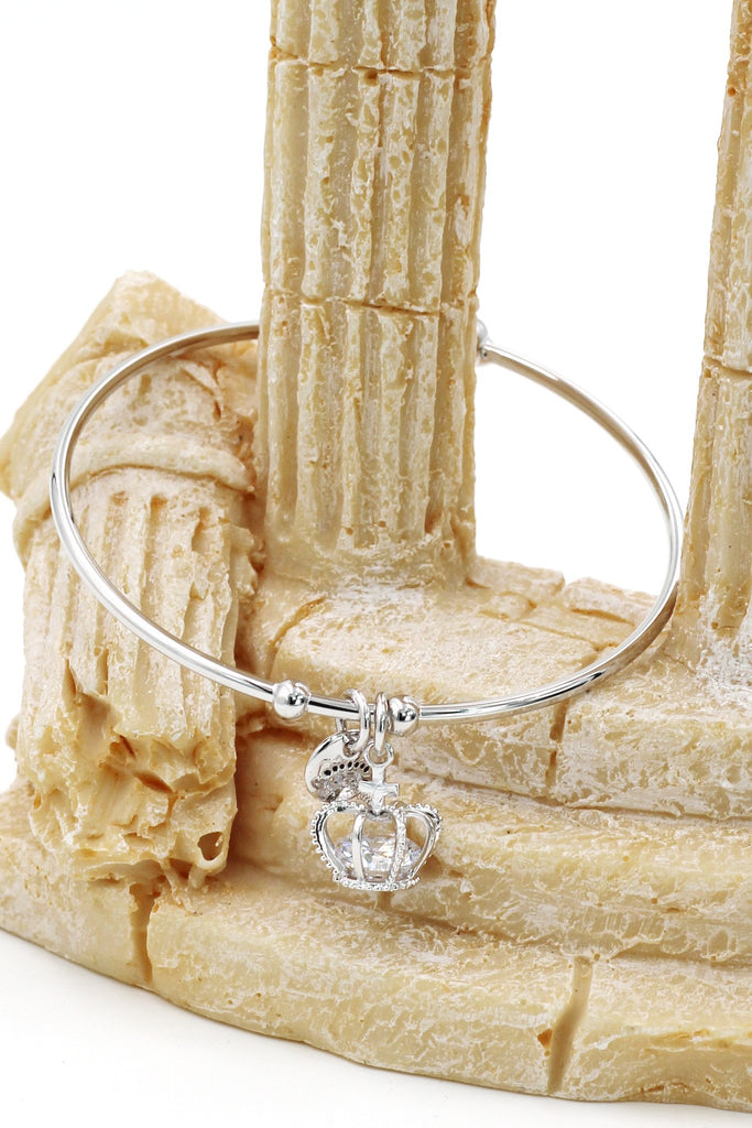 fashion crown crystal bracelet earrings set