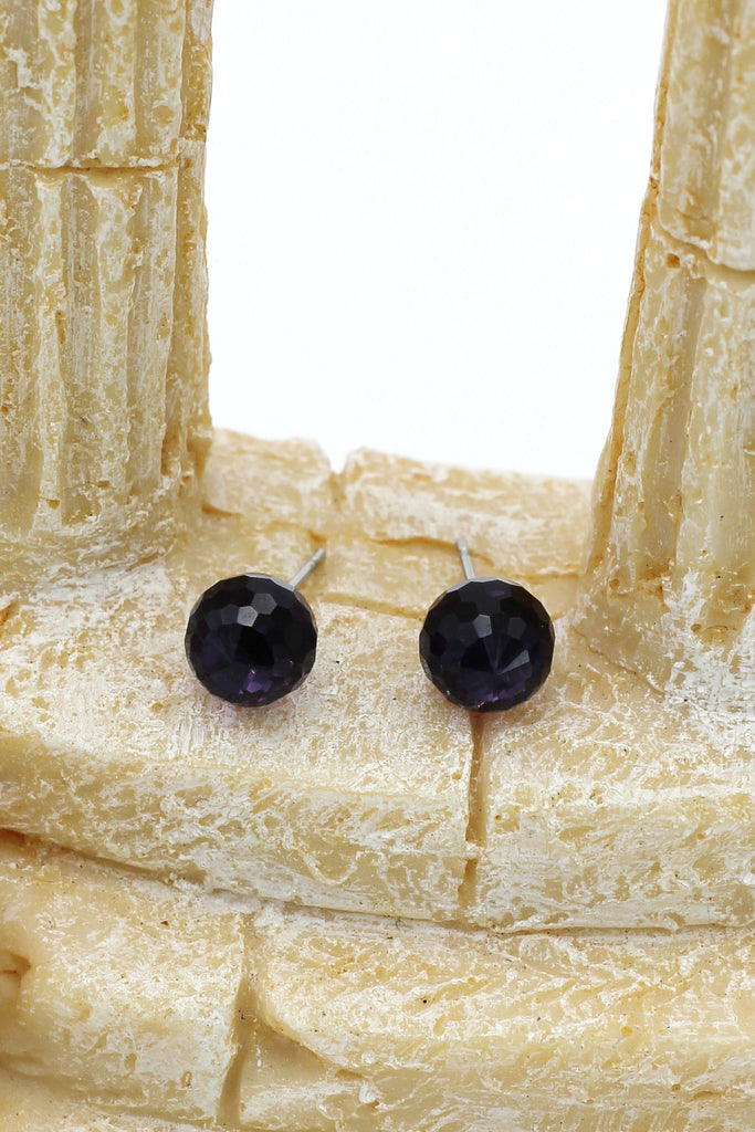 single crystal ball earrings
