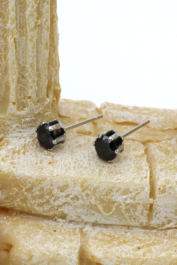 mini six-claw small crystal stud earrings