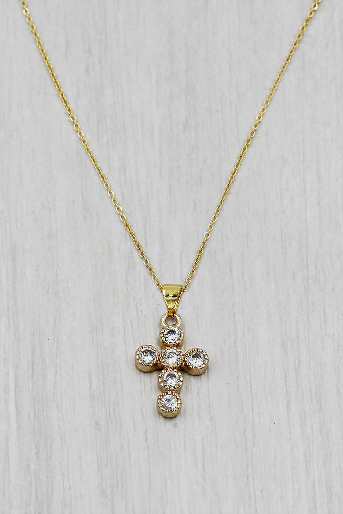fashion mini cross crystal necklace