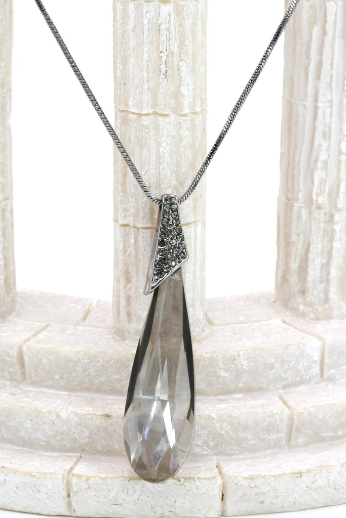 fashion big gray crystal necklace