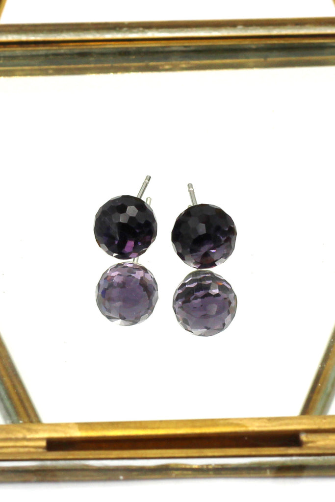 single crystal ball earrings