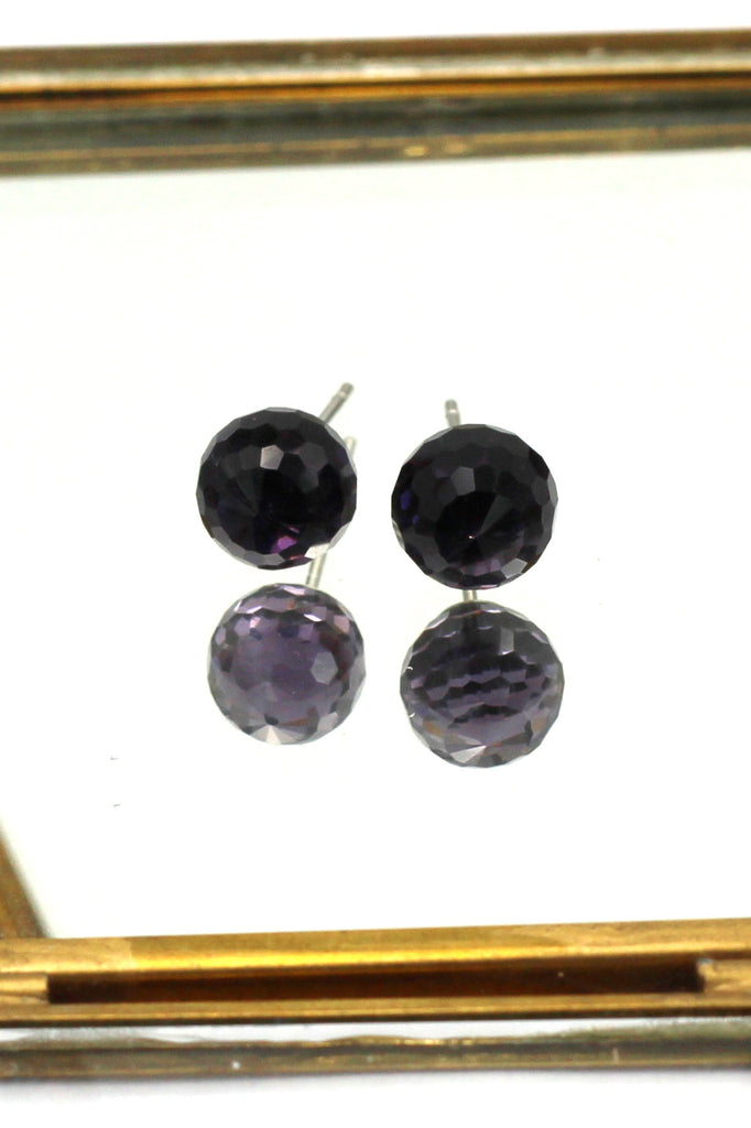 single crystal ball earrings