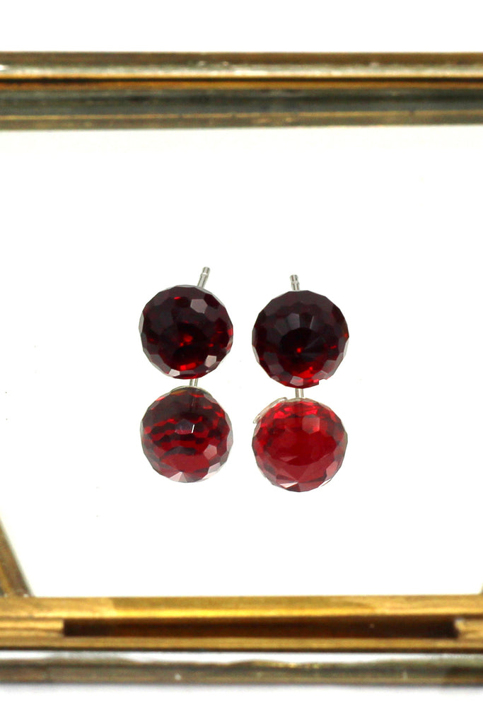 single crystal ball earrings