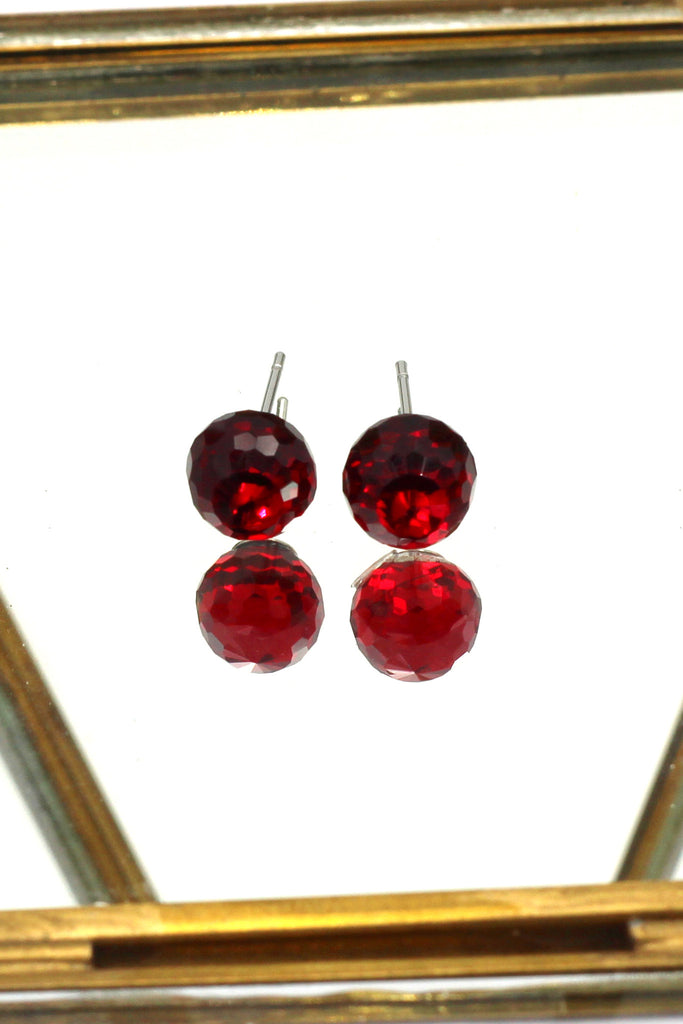 single crystal ball earrings