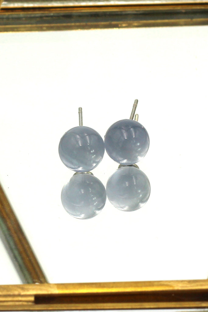 fashion ball silver needle earrings
