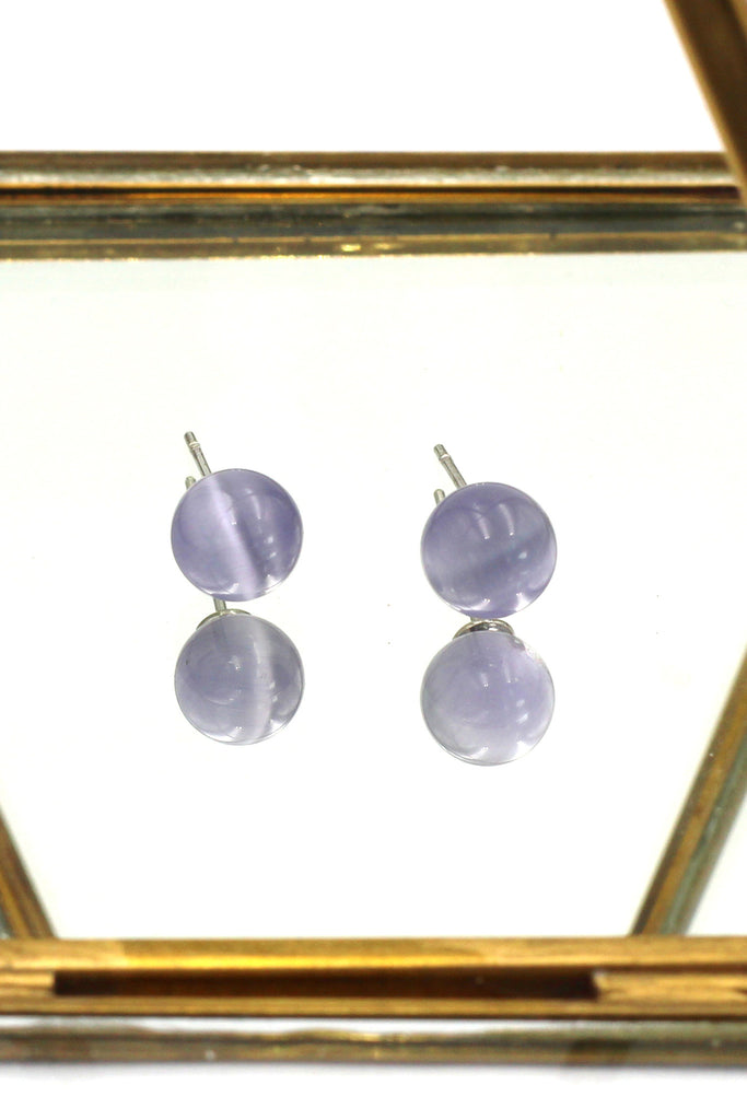 fashion ball silver needle earrings