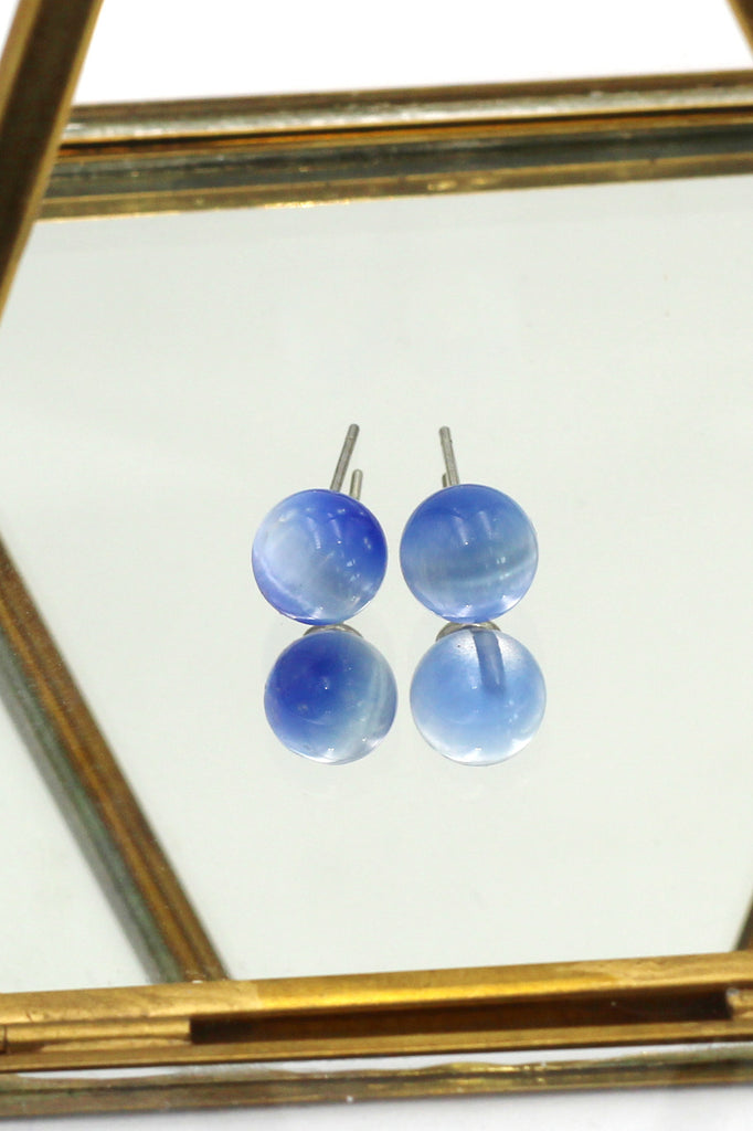 fashion ball silver needle earrings