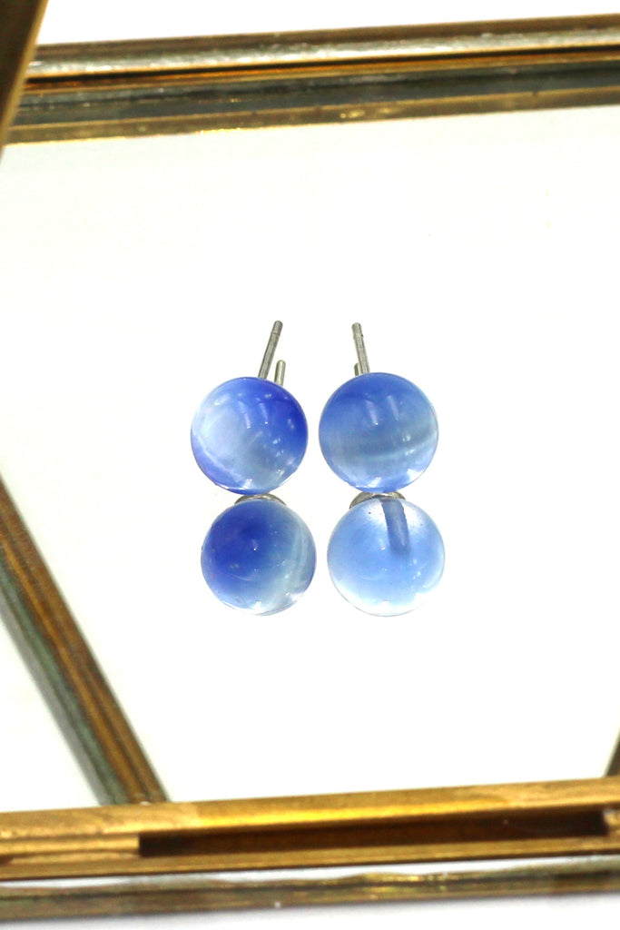 fashion ball silver needle earrings