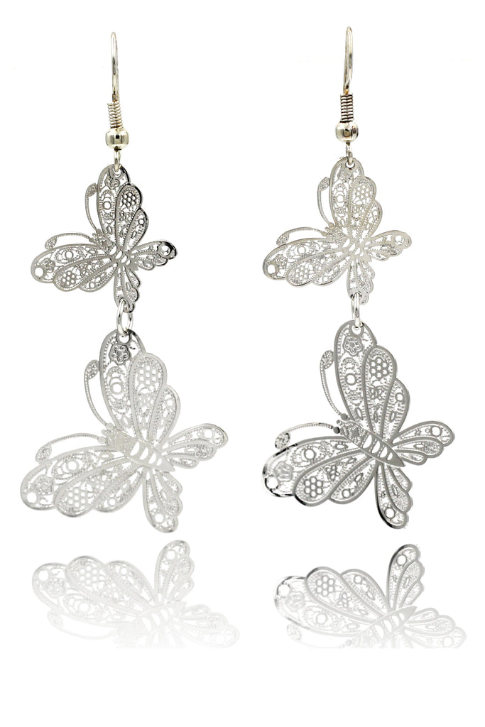 Fashion double butterfly earrings