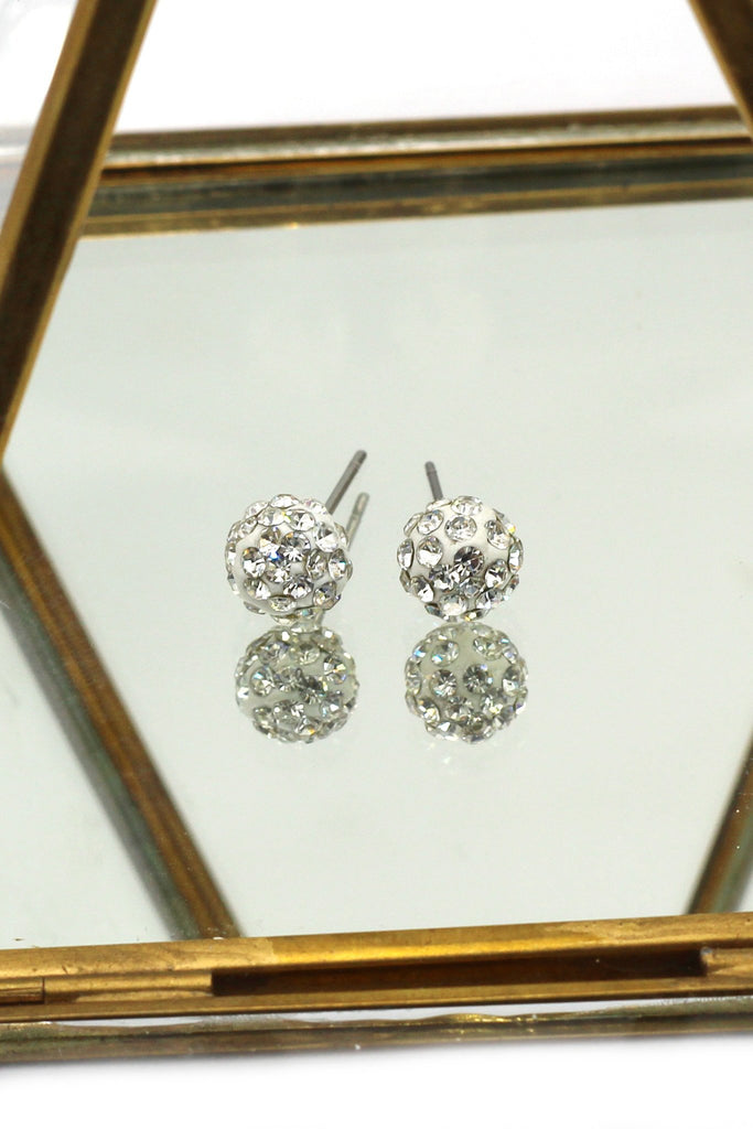 fashion crystal ball earrings necklace set