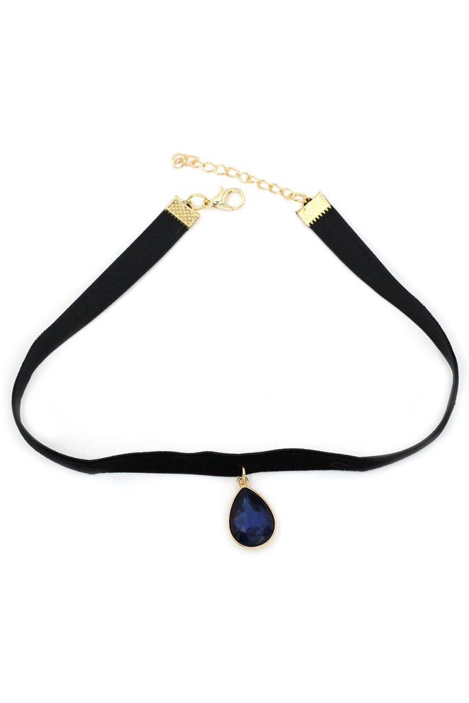 ladies plush belt pendant drop crystal choker