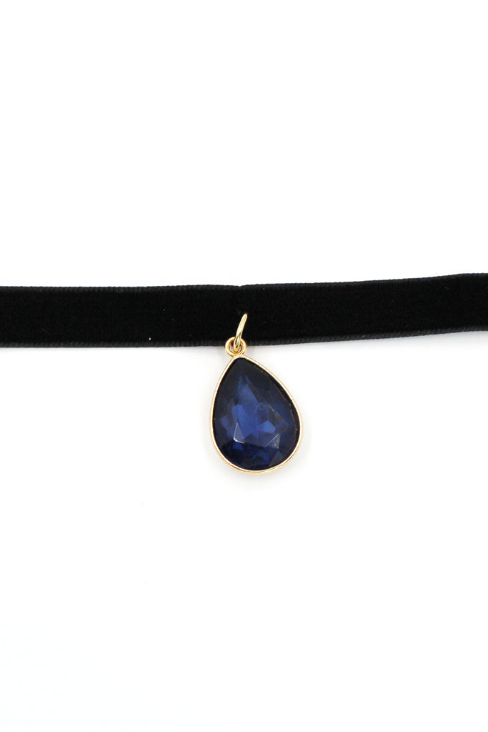 ladies plush belt pendant drop crystal choker