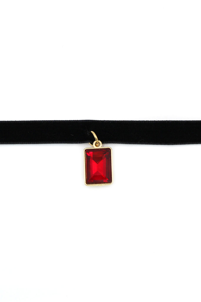 ladies plush belt pendant square crystal choker