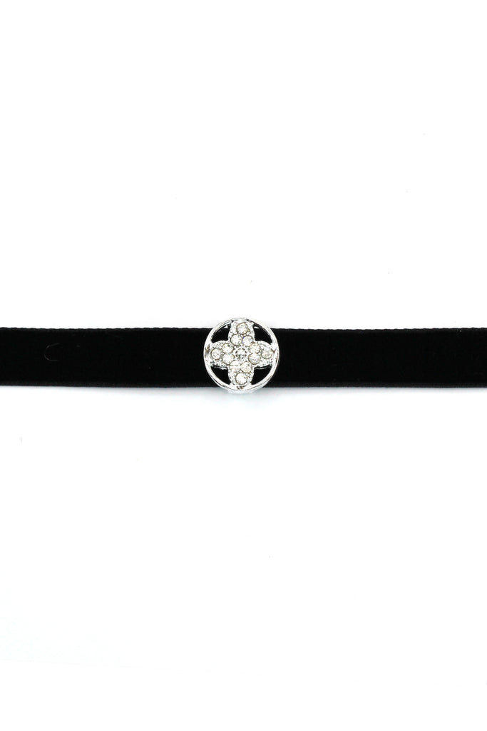 ladies plush belt circle crystal choker