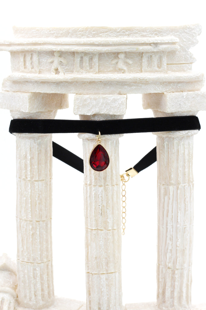 ladies plush belt pendant drop crystal choker