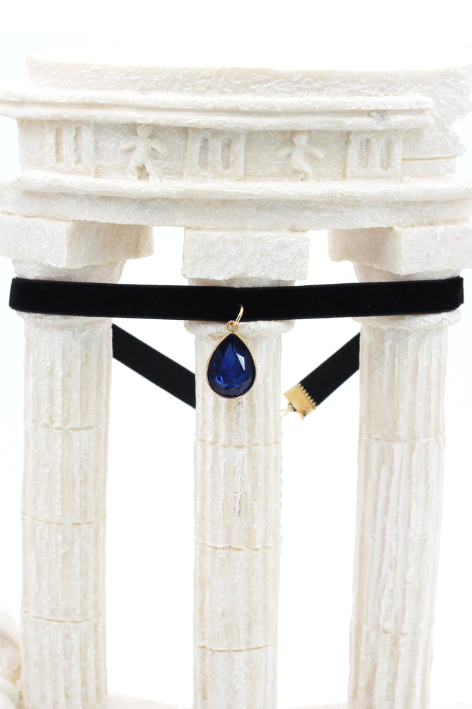 ladies plush belt pendant drop crystal choker