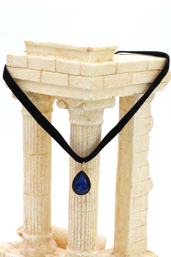 ladies plush belt pendant drop crystal choker